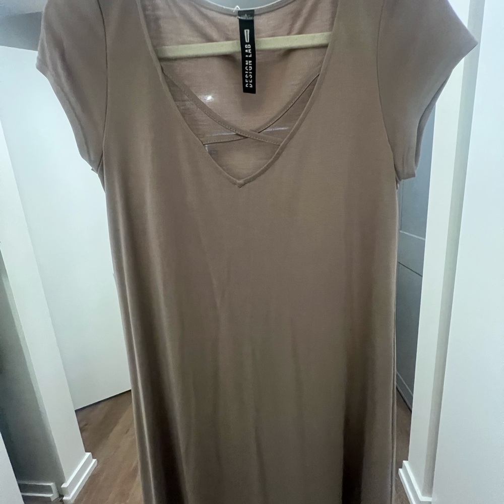 Brown Short Sleeve Dress